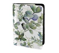 WOPQS Green Eucalyptus Leaves Passport Holder 5.5in Travel Accessories Document Cover Blocking Organiser