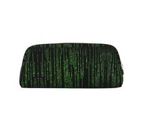 WOPQS Green Number Binary Pencil Bag Box Organizer Pencil Pouch Aesthetic Supply Multifunctional Pen Case