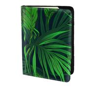 WOPQS Green Tropical Plant Passport Holder 5.5in Travel Accessories Document Cover Blocking Organiser