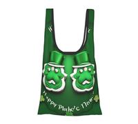 WOPQS Happy St. Patrick'S Day Reusable Grocery Shopping Bag Convenient Daily Use Unique Lightweight Foldable