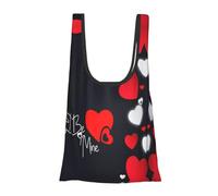 WOPQS Happy Valentine'S Day Reusable Grocery Shopping Bag Convenient Daily Use Unique Lightweight Foldable