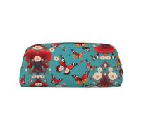 WOPQS Hen Flying Butterflies Among Flowers Pencil Bag Box Organizer Pencil Pouch Aesthetic Supply Multifunctional Pen Case