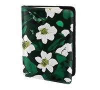 WOPQS Hunter Green Floral Petals Pattern Passport Holder 5.5in Travel Accessories Document Cover Blocking Organiser