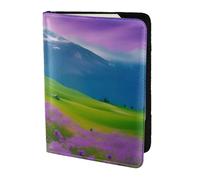 WOPQS Nature Purple Flowers Meadow Passport Holder 5.5in Travel Accessories Document Cover Blocking Organiser