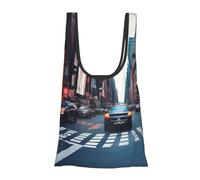 WOPQS New York City Reusable Grocery Shopping Bag Convenient Daily Use Unique Lightweight Foldable