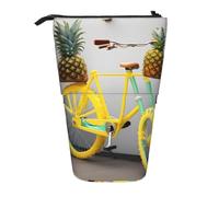 WOPQS Pineapple Bike Vertical Retractable Pencil Case College Pouch Stationery Multifunctional Storage Bag