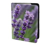 WOPQS Purple Lavender Floral Flowers Passport Holder 5.5in Travel Accessories Document Cover Blocking Organiser
