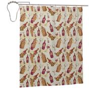 WOPQS Red Wine Shower Curtain 60x72in Bathroom Supplies Daily Household Use Basics Home Decor