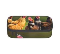 WOPQS Rooster Pencil Case Pen Case Multifunctional Storage Bag Office Big Capacity Pencil Pen Case