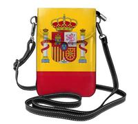 WOPQS Spanish Flag Small Cell Phone Purse Key Passport Multiple Pockets Multi-Functional Daily Use Bag