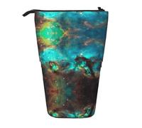 WOPQS Universe Galaxy Space Vertical Retractable Pencil Case College Pouch Stationery Multifunctional Storage Bag