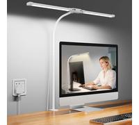 Woputne Flexible Dual Head Desk Lamp, Super Wide & Bright 960LM,12W Adapter