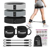 WOQQW Resistance Bands Set for Women - Exercise Bands With Ankle Straps for Legs & Glute Workout, Fabric Booty Bands, Home Gym Fitness Equipment for Hip, Pilates, Yoga, Physical Therapy, Stretch