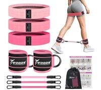 WOQQW Resistance Bands Set for Women - Exercise Bands With Ankle Straps for Legs & Glute Workout, Fabric Booty Bands, Home Gym Fitness Equipment for Hip, Pilates, Yoga, Physical Therapy, Stretch