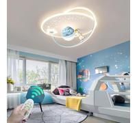 WOQuju Ceiling Lamp Dimmable LED Ceiling Light Children's Room with Remote Control Pendant Light Modern Moon Star Astronaut Girl Boy Room LED Bedroom Ceiling Lighting