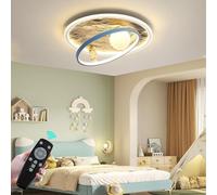 WOQuju Led Ceiling Light Dimmable Acrylic Lampshade Ceiling Lamp Moon Astronaut Bedroom Ceiling Lights Design Girls Baby Children Lamps With Remote Control Living Room Pendant Light Ceiling Lighting (