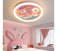 WOQuju LED Ceiling Light Pink Ceiling Light Modern Dimmable with Remote Unicorn Lamp 70W Ceiling Light Suitable for Living Room Bedroom Nursery Children's Room Round Lighting