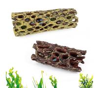 worahroe 2 PCS Multi-Hole Shrimp Hide with Tunnel, Aquarium Caves and Hides, Shrimp Cave for Live Shrimp, Small Fish, No Sharp Corner,Tropical Fish Tank Accessories