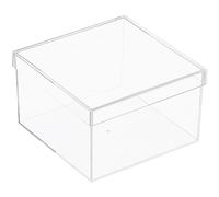 Worasign Clear Acrylic Square Cube Plastic Box, Plastic Rectangle Cube Containers with Lid, Storage Boxes 7.9x7.9x4.92 Inches for Tiny Jewelry Beads, Coins, Craft Supplies, Sewing Home Organizers