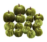 Woration 16pcs Velvet Pumpkins for Fall Table Decor Artificial Faux Fake Pumpkin Home Decorations for Autumn Harvest Thanksgiving Wedding Halloween Mix Size