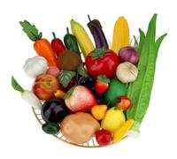 Woration 30pcs Plastic Artificial Fruit Fake Vegetables Simulation Foam Mini Fruits Set Lifelike Food Model Table Decoration Christmas Home Faux Photoshoot Garnish Festival