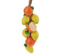 Woration Hanging Artificial Fuax Yellow Lemon & Orange Fake Cute Fruits Ceramics Decoration String Garland Home Kitchen Farmhouse Porch Photography Props 1Pack