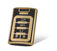 WORCAS for Buick 5 Buttons Key Fob Cover,TPU Smart Key Fob Case Compatible with Cadillac ATS CTS DTS SRX STS XTS Escalade ESV Chevrolet Impala Monte Carlo Corvette(Gold-Black)
