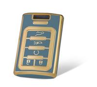 WORCAS for Buick 5 Buttons Key Fob Cover,TPU Smart Key Fob Case Compatible with Cadillac ATS CTS DTS SRX STS XTS Escalade ESV Chevrolet Impala Monte Carlo Corvette(Gold-Gray)