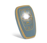 WORCAS for Subaru 3/4 Buttons Key Fob Cover,TPU Smart Key Fob Case Compatible with Subaru Forester CrossTrek Outback Ascent Legacy Impreza WRX BRZ STI(Gold-Gray)