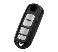 WORCAS Key Fob Case Carbon Fiber Pattern Silicone Cover Compatible with Mazda 3 Sedan 6 CX-3 CX-5 CX-7 CX-9 MX-5 Miata Compatible with Fiat 124 Spider 2 3 4 Button
