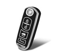 WORCAS Silver Pattern Premium Soft TPU Key Fob Cover Case Compatible with Mazda 3 6 8 Miata MX-5 CX-3 CX-5 CX-7 CX-9(Sliver-Black)