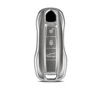 WORCAS Soft TPU Car Key Shell Case Protector Compatible with Porsche 911 Cayenne Panamera TAYCAN 2/3/4 Button Keyless Entry Remote Control Accessories(Transparent-Matte)