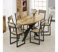 Worcester Belgravia Solid Wood & Metal Oval Dining Table 6-8 Seater