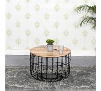 Worcester Belgravia Solid Wood & Metal Wire Coffee Table With Removable Top