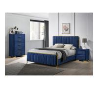 Worcester Blue Fabric Bed Frame - Double 4Ft 6" (150Cm)