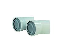 Worcester Bosch 7716191085 White Bend 60 / 100 mm 45 Deg (2 Pack),