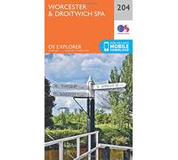 Explorer 204 Worcester & Droitwich Spa Map With Digital Version, Orange One Size