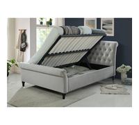Worcester Light Grey Fabric Ottoman Bed Frame - King Size 5Ft (165Cm)
