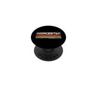 Worcester Massachusetts Retro Stripes Vintage City Design PopSockets Adhesive PopGrip