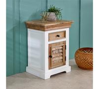 Worcester Oscar Solid Mango Wood Bedside Cabinet 1 Drawer + 1 Door