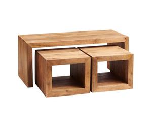 Worcester Poko Light Mango Cubed John Long Coffee Table Set