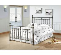 Worcester Polished Black Nickel Finish Metal Bed Frame - Double 4ft 6" - Black - 2030 - Metal