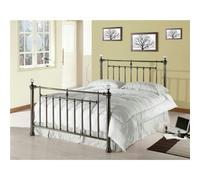 Worcester Polished Black Nickel Metal Bed Frame Featuring Crystal Effect Finials - Double 4ft 6" - Black - 2030 - Metal