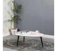 Worcester Ruby Coffee Table With White Marble Top & Metal Legs