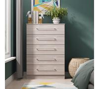 Worcester Tall Chest of Drawers Light Grey 5 Drawers 74cm