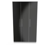 Worcester Tall Mirror Wardrobe Black & White 111cm