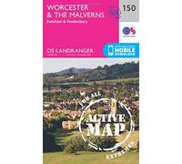 Worcester & the Malverns Map | Weatherproof | Evesham & Tewkesbury | Ordnance Survey | OS Landranger Active Map 150 | England | Walks | Cycling | Days Out | Maps | Adventure