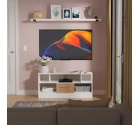 Worcester TV Unit White & Light Oak 5 Shelves 1 Drawer 110cm