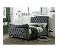 Worcester Upholstered Velvet Dark Grey Bed - Double 4ft 6" (150cm) - Grey - 2390 - Fabric