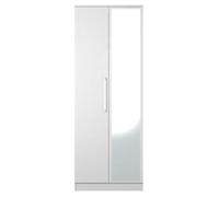 Worcester White 2 Door Tall Wardrobe - 1 Mirror